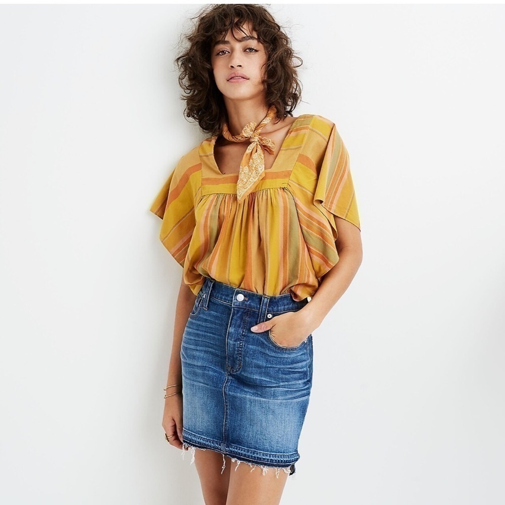 Madewell Step-Hem Jean Skirt in
Brandt Wash